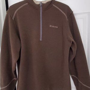 Men's Columbia 1/4 Zip Fleece Pullover Brown Size Medium